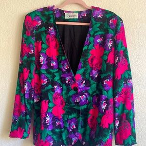 80’s Vintage flower blazer with shoulder pads.